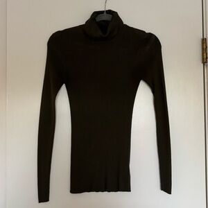 Express Olive Ribbed Turtleneck